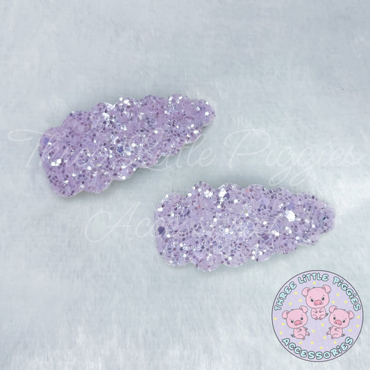 Lavender Glitter Snap Clip