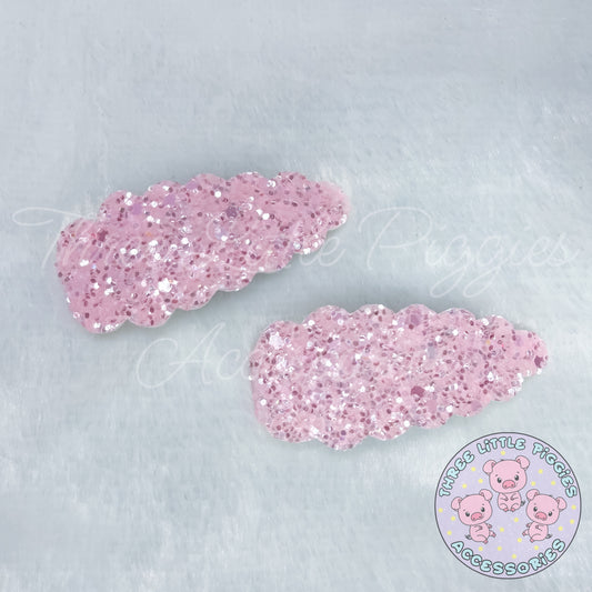 Petal Pink Glitter Snap Clip