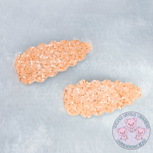 Orange Creamsicle Glitter Snap Clip