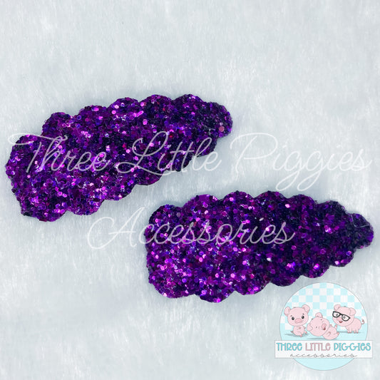 Purple Glitter Snap Clip