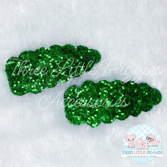 Green Glitter Snap Clip