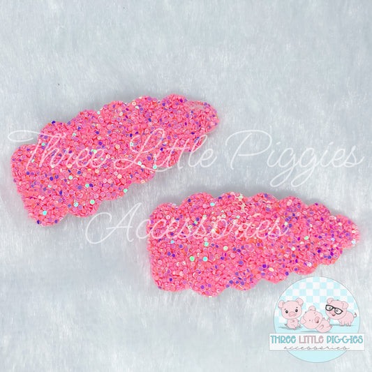 Pink Glitter Snap Clip