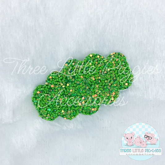 Green Glitter Snap Clip