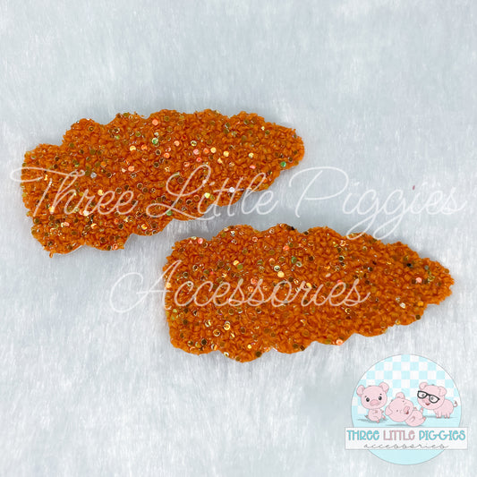 Orange Glitter Snap Clip