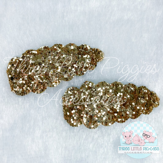 Gold Glitter Snap Clip